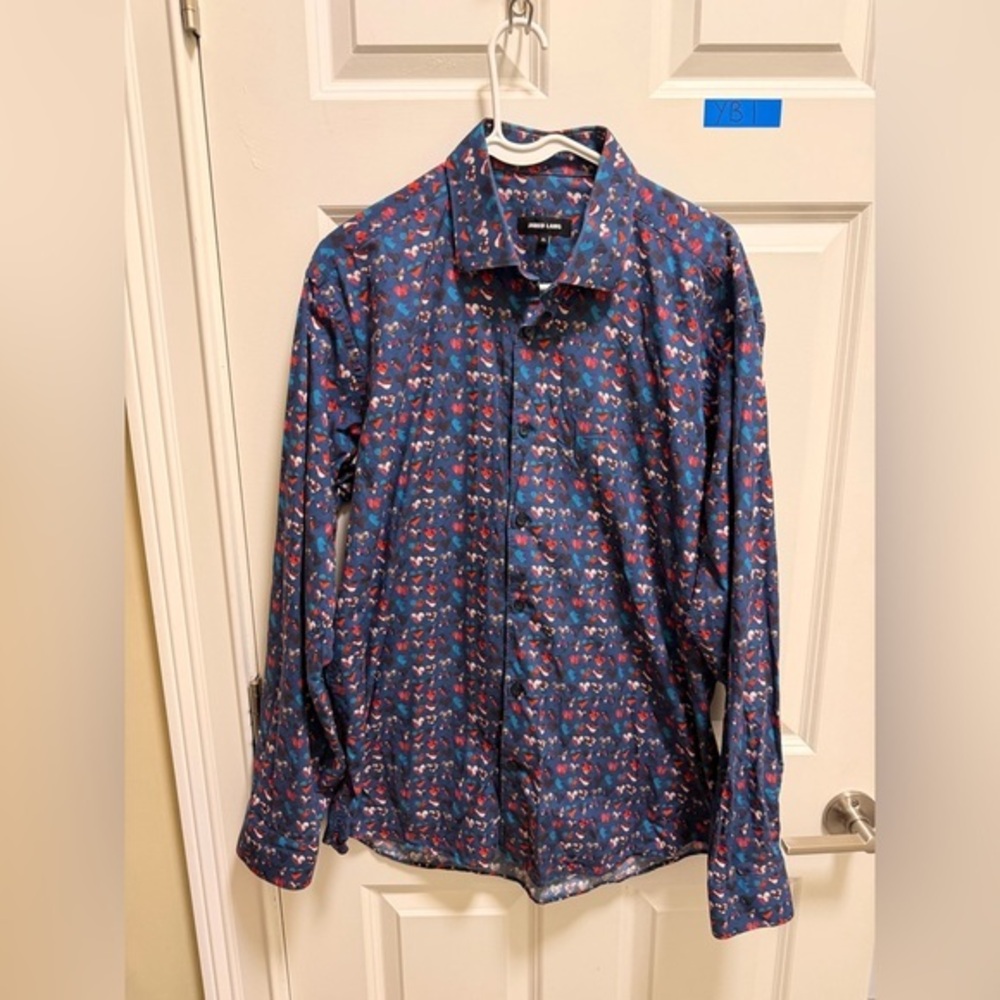 Mens Jared Lang Long Sleeve Button Down Dress Shirt
